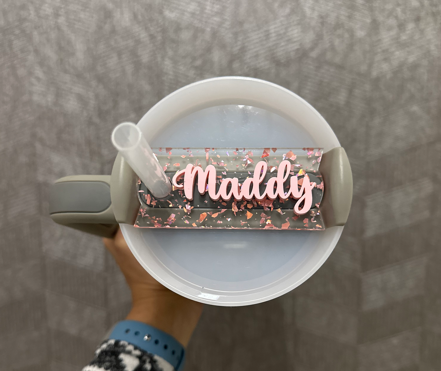 Rose Gold Stanley Topper with name